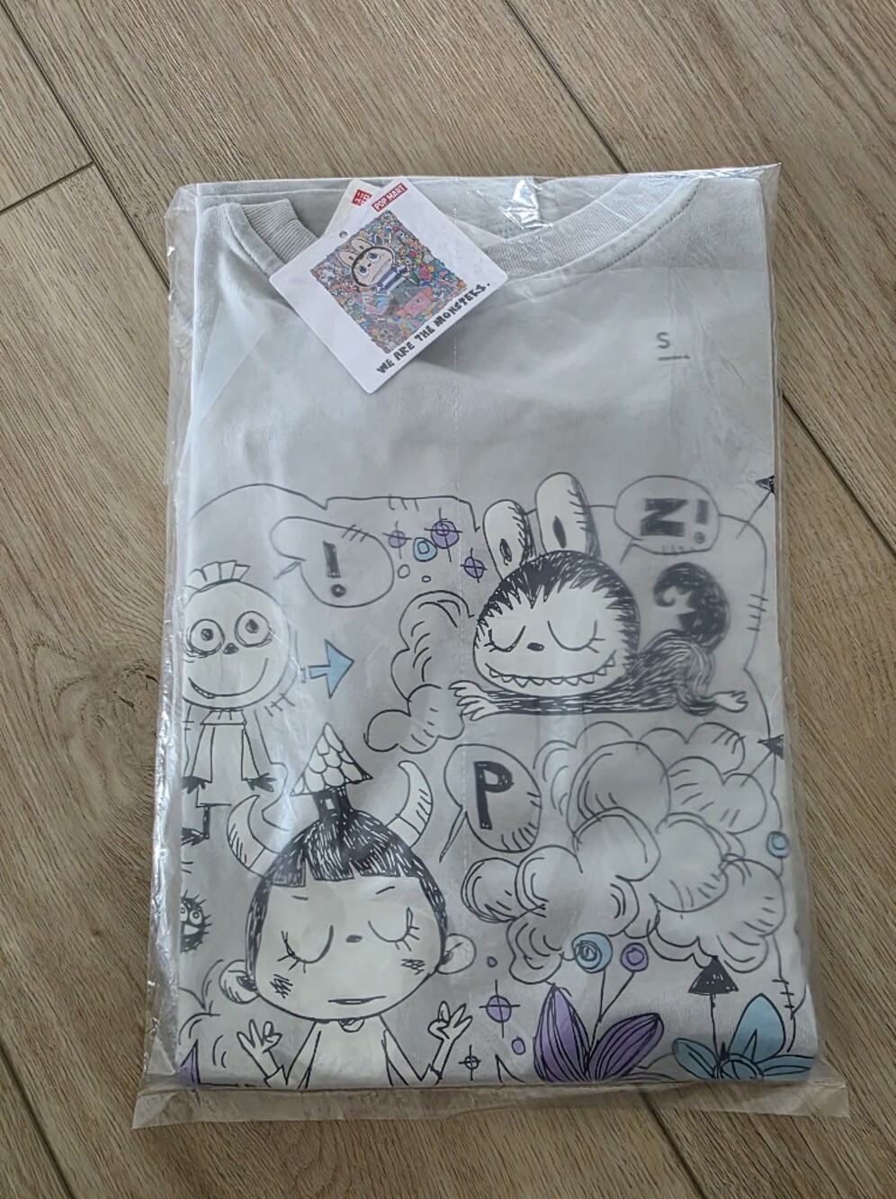 NWT Uniqlo We Are The Monster Print Grey T-Shirt S